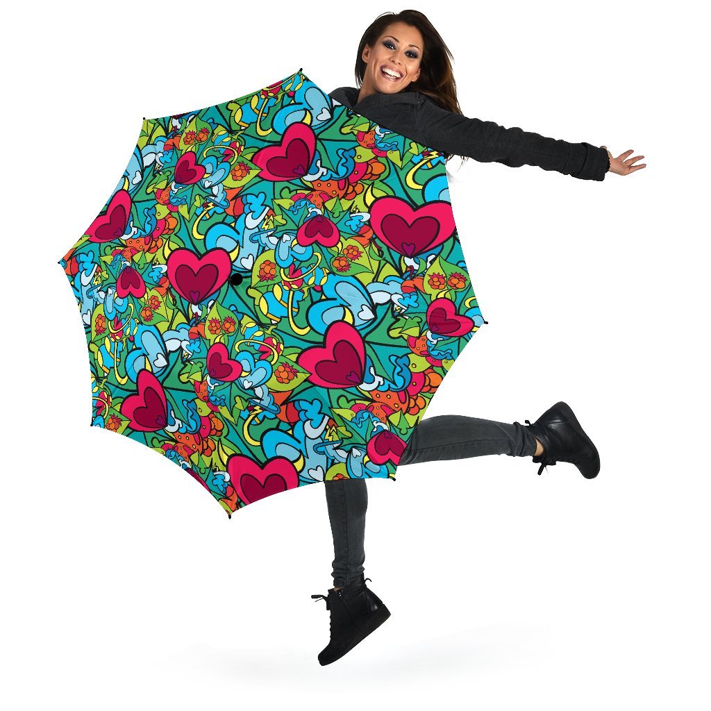 Print PatternTrippy Automatic Foldable Umbrella-grizzshop