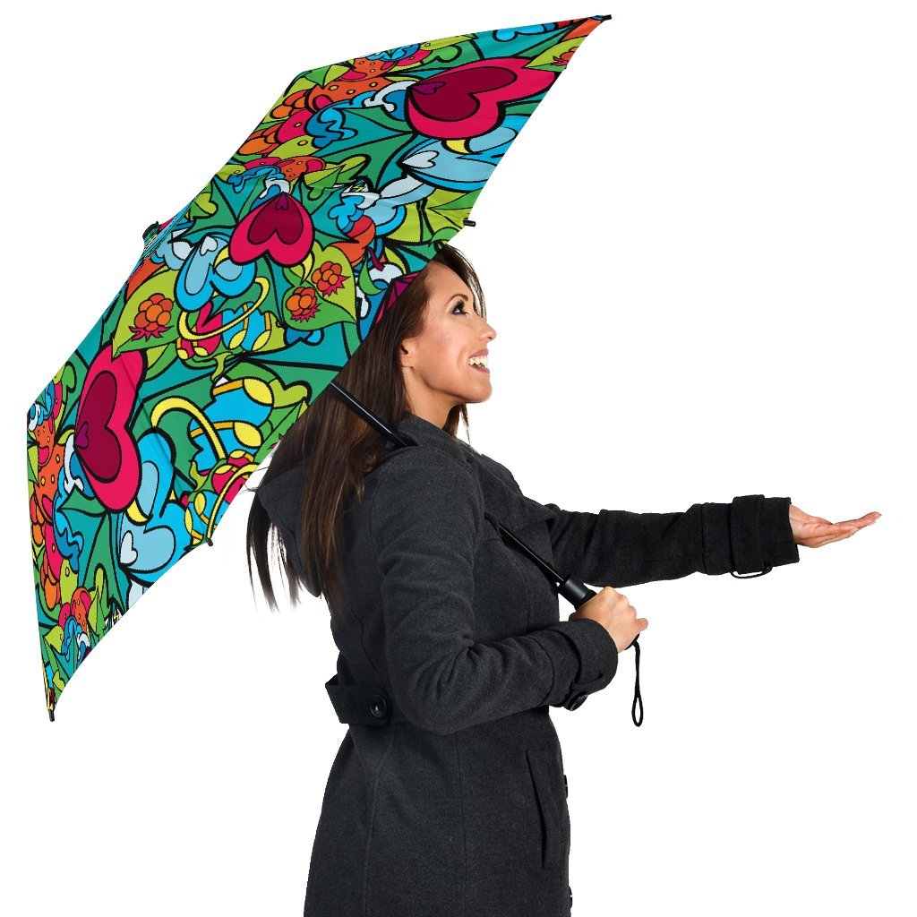 Print PatternTrippy Automatic Foldable Umbrella-grizzshop