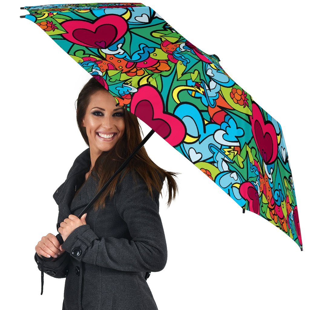 Print PatternTrippy Automatic Foldable Umbrella-grizzshop