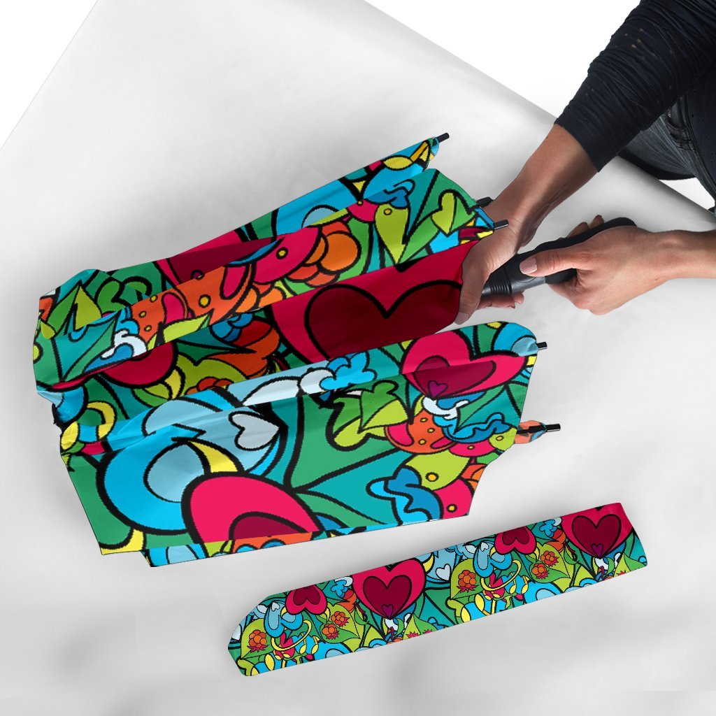Print PatternTrippy Automatic Foldable Umbrella-grizzshop