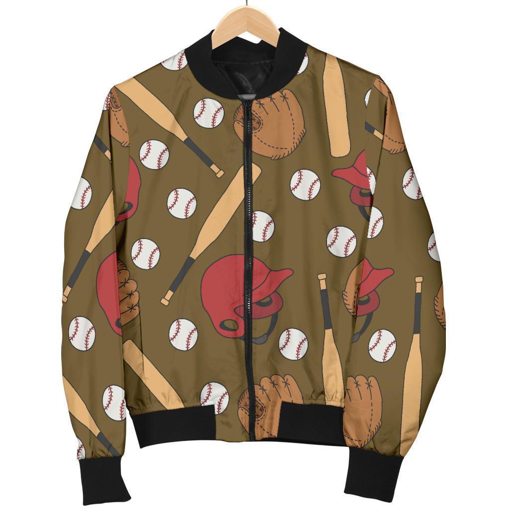 Print Pattern Baseball Women Casual Bomber Jacket-grizzshop