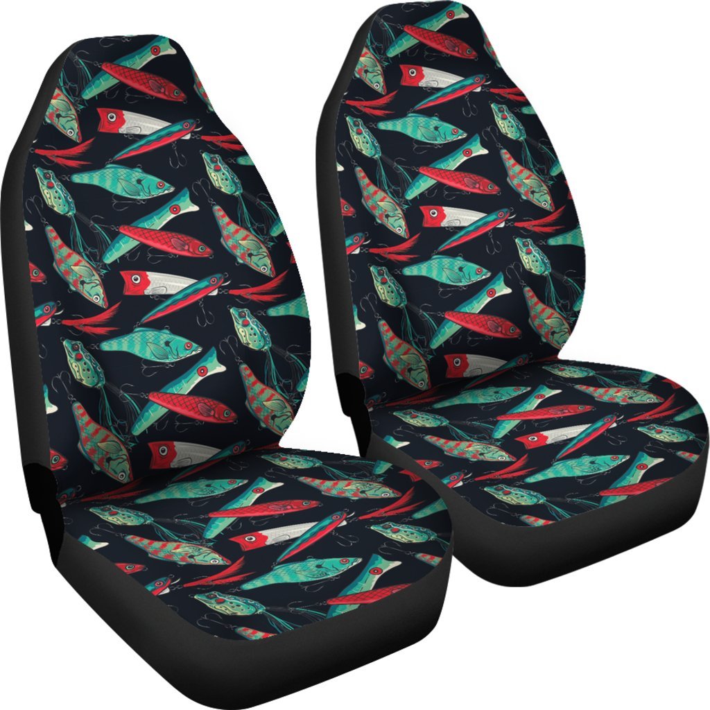 Print Pattern Bass Fishing Bait Universal Fit Car Seat Cover-grizzshop