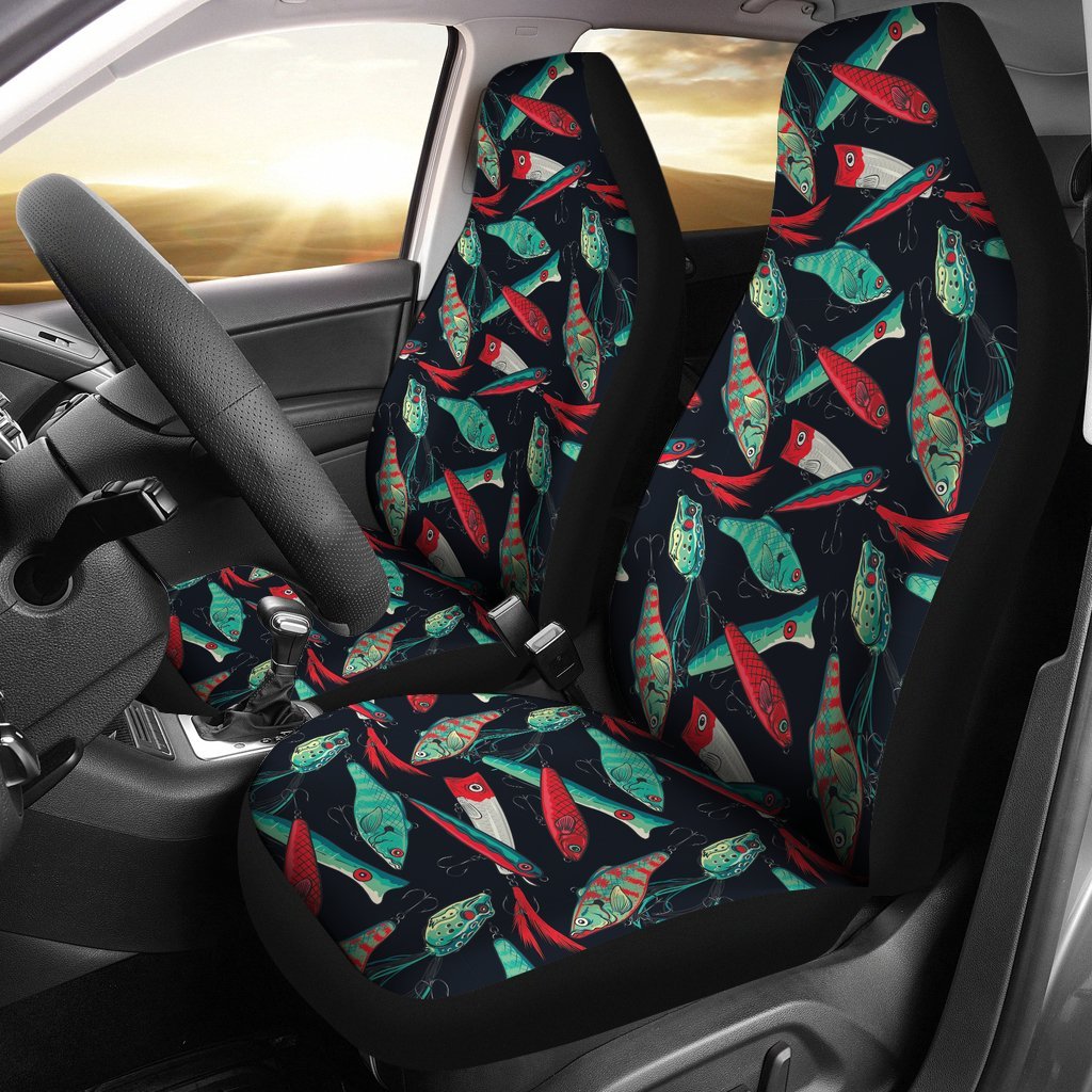 Print Pattern Bass Fishing Bait Universal Fit Car Seat Cover-grizzshop