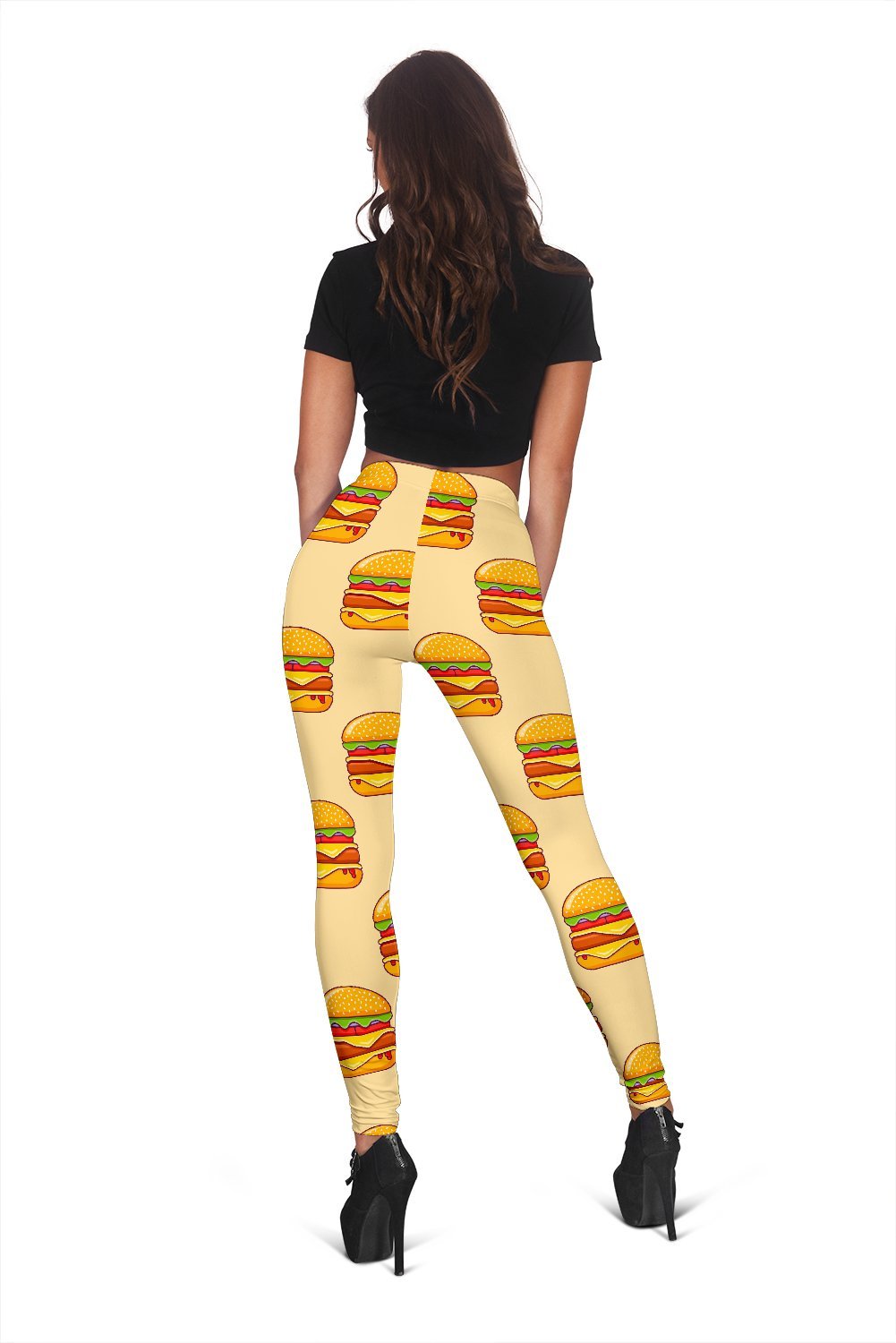 Print Pattern Hamburger Women Leggings-grizzshop