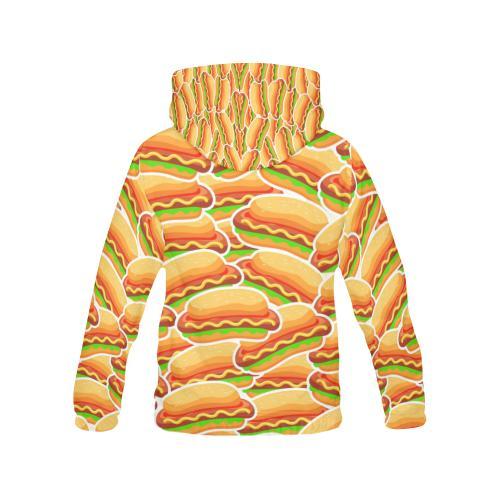 Print Pattern Hot Dog Women Pullover Hoodie-grizzshop