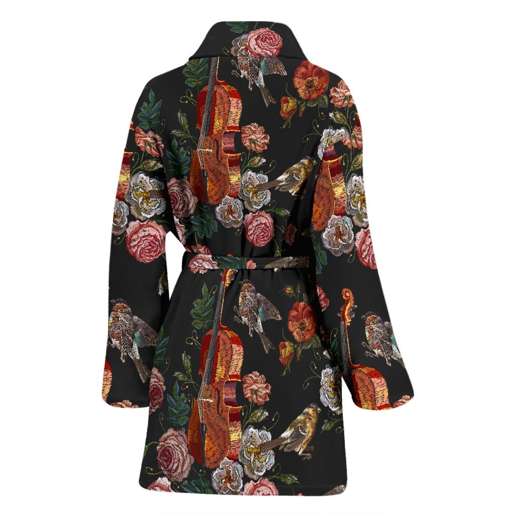 Print Pattern Violin Pattern Print Women Long Robe-grizzshop