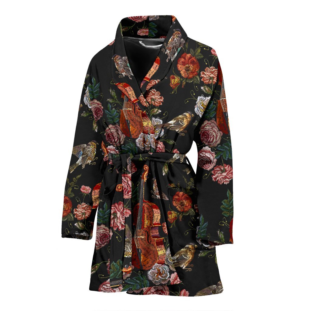 Print Pattern Violin Pattern Print Women Long Robe-grizzshop