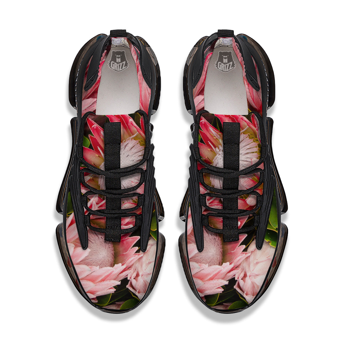 Proteas Bunches Print Black Gym Shoes-grizzshop
