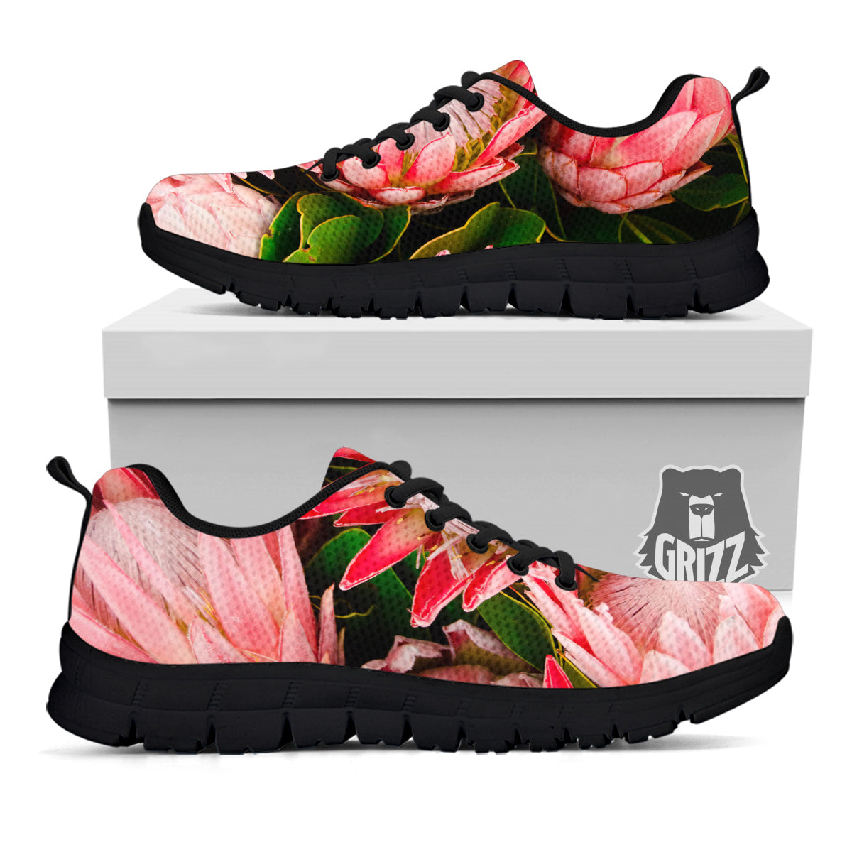 Proteas Bunches Print Black Sneaker-grizzshop