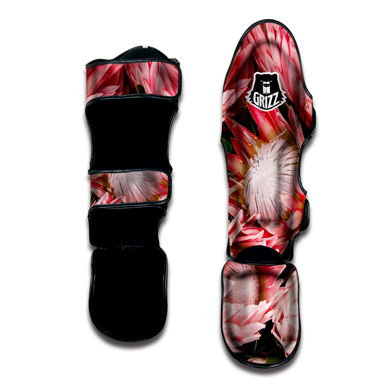 Proteas Bunches Print Muay Thai Shin Guards-grizzshop