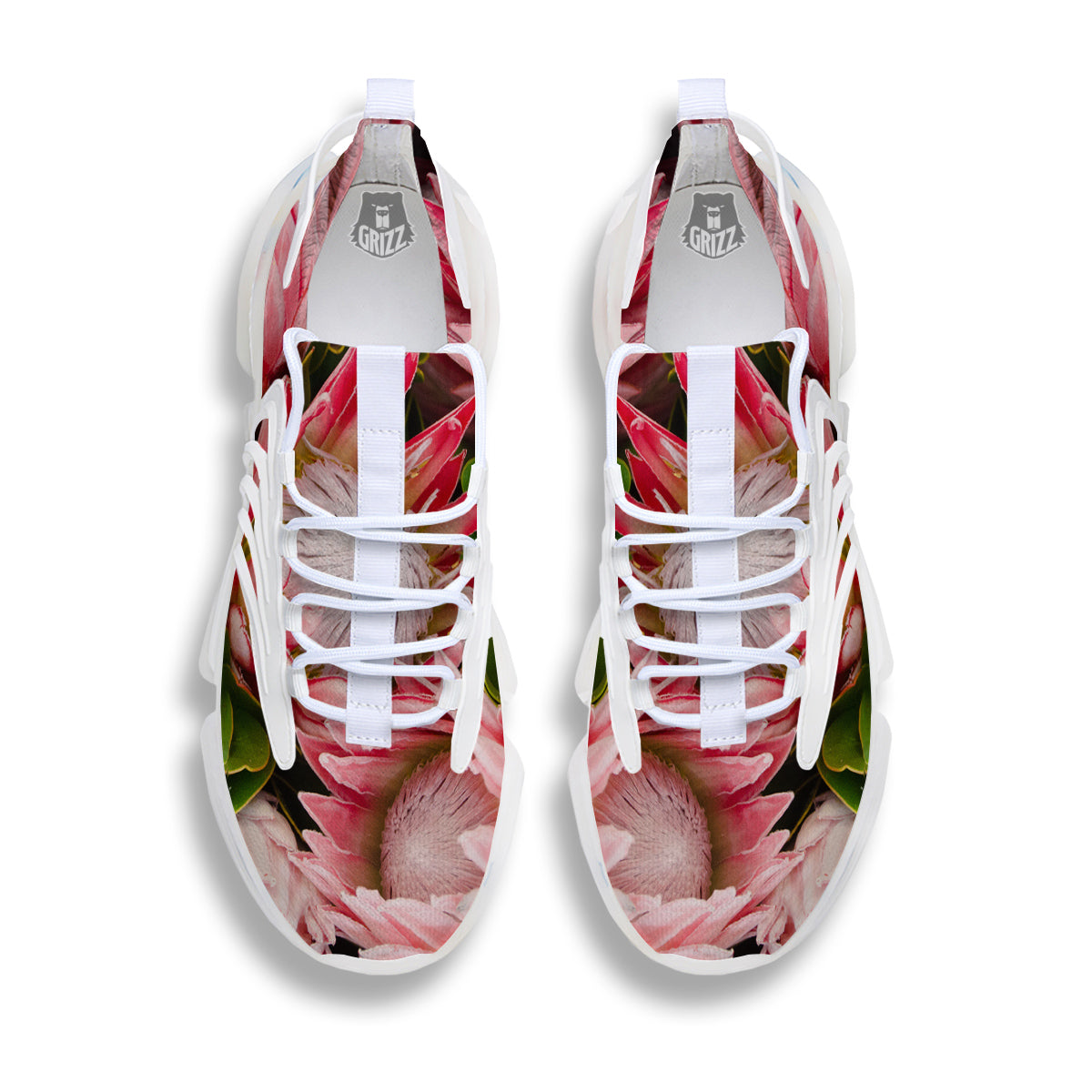 Proteas Bunches Print White Gym Shoes-grizzshop