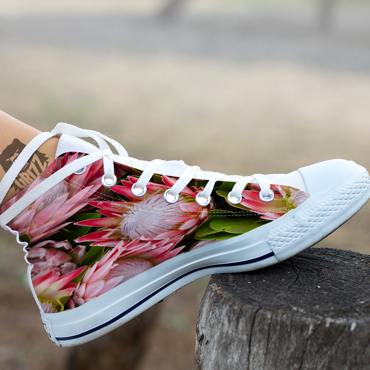 Proteas Bunches Print White High Top Shoes-grizzshop