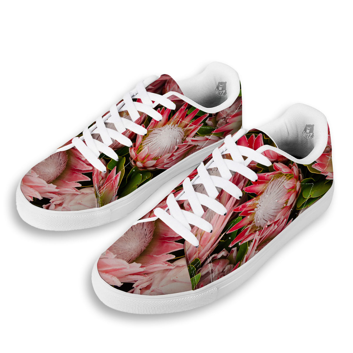 Proteas Bunches Print White Low Top Sneakers-grizzshop