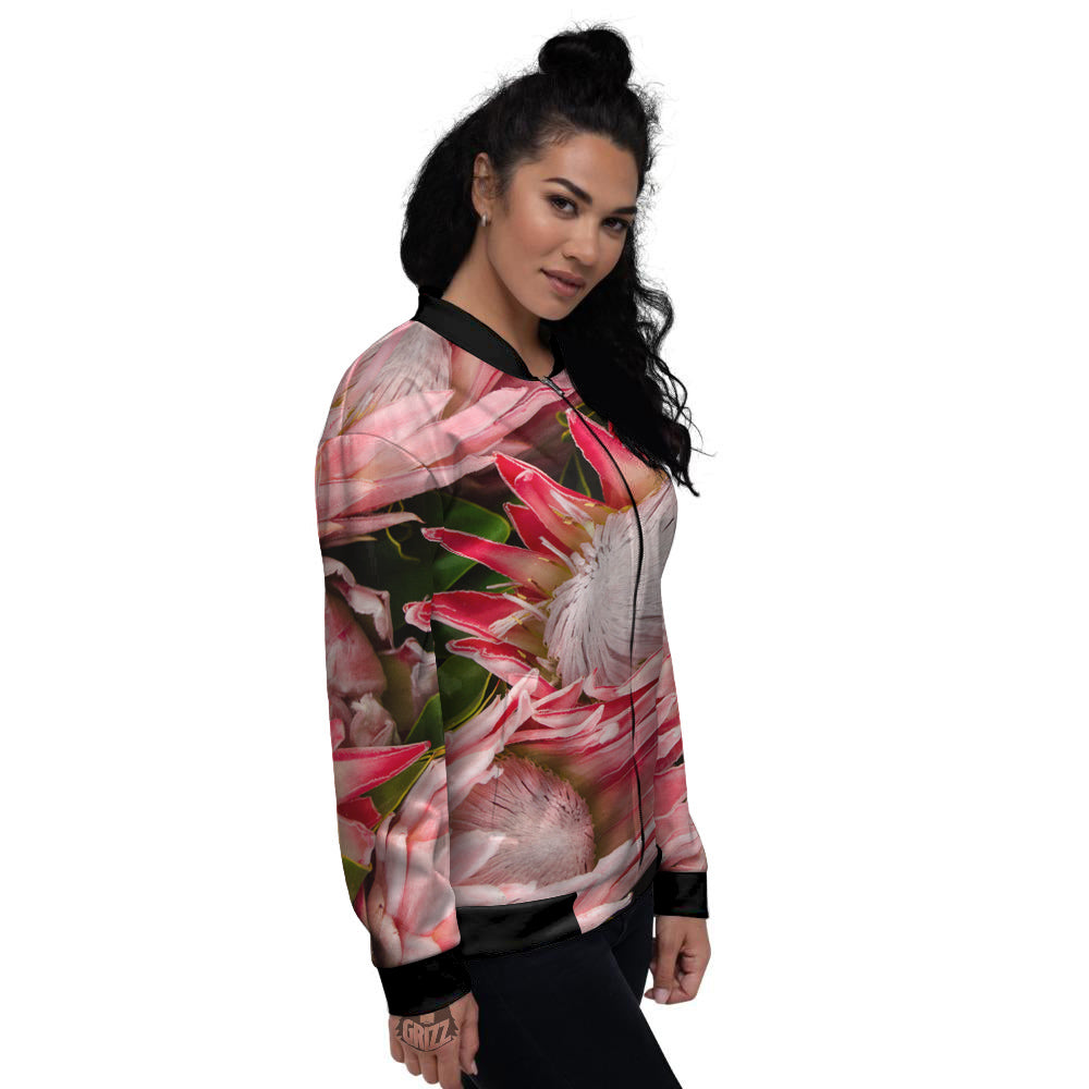 Proteas Bunches Print Women's Bomber Jacket-grizzshop