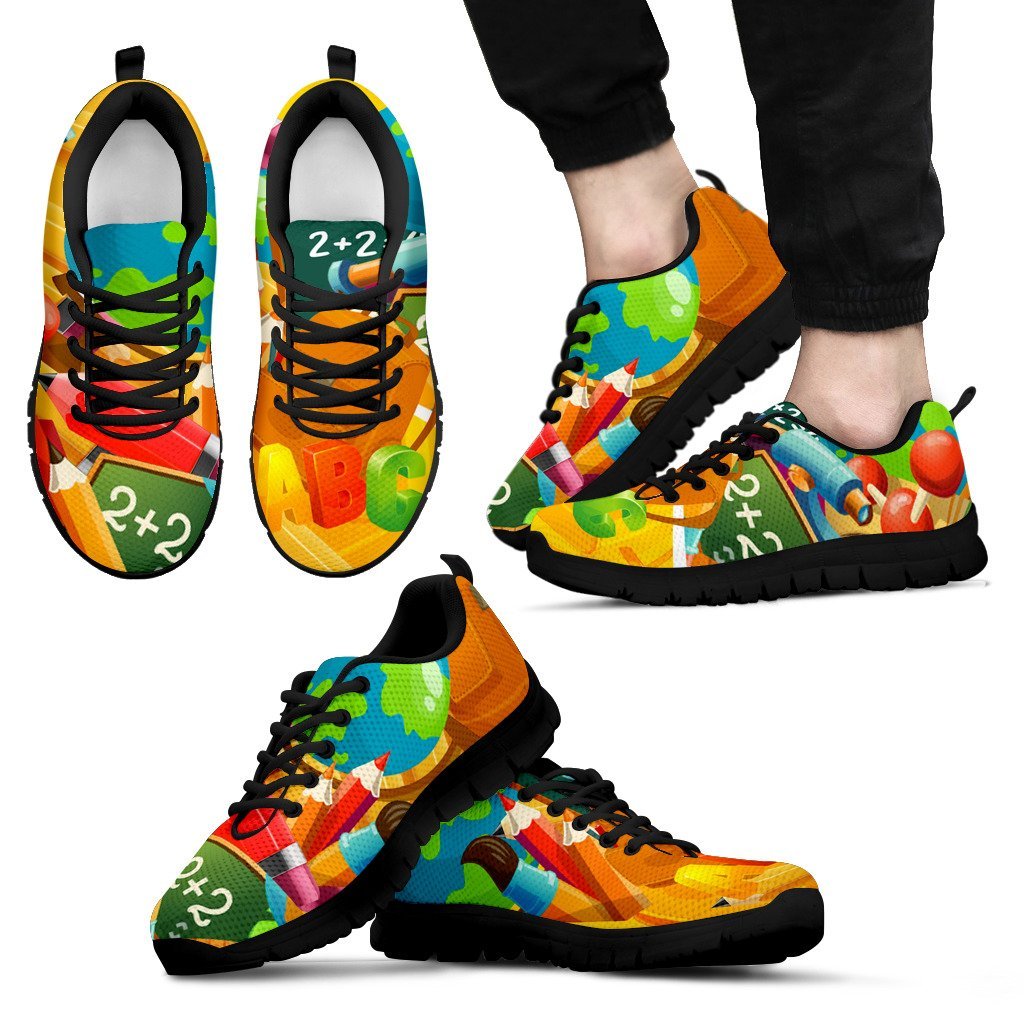 Proud Teacher Black Sneakers for Women and Men-grizzshop