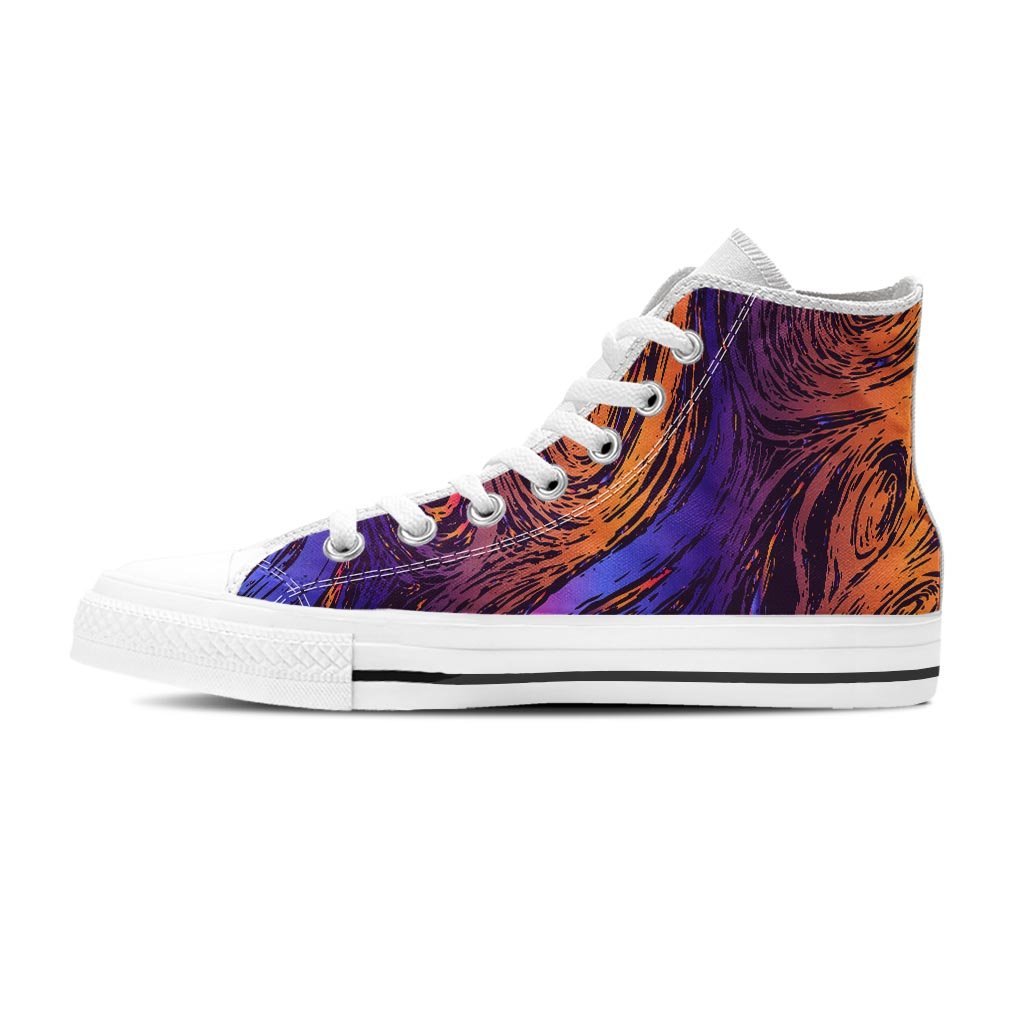 Psychedelic Abstract Men's High Top Shoes-grizzshop