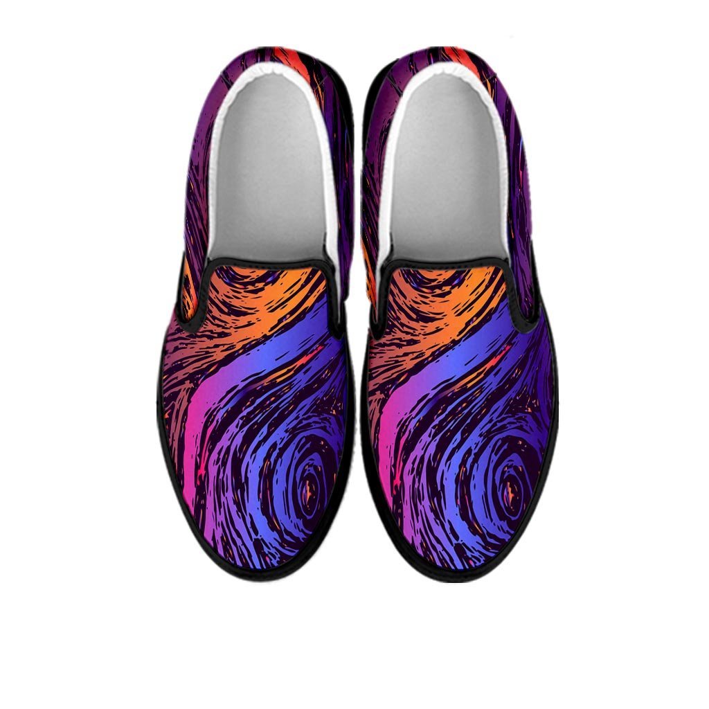 Psychedelic Abstract Men's Slip On Sneakers-grizzshop