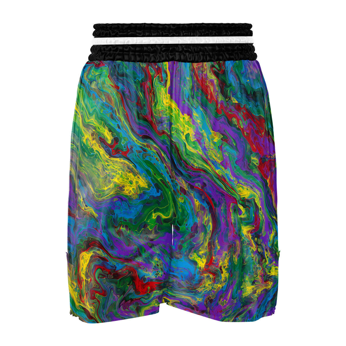 Psychedelic Abstract Print Boxing Shorts-grizzshop