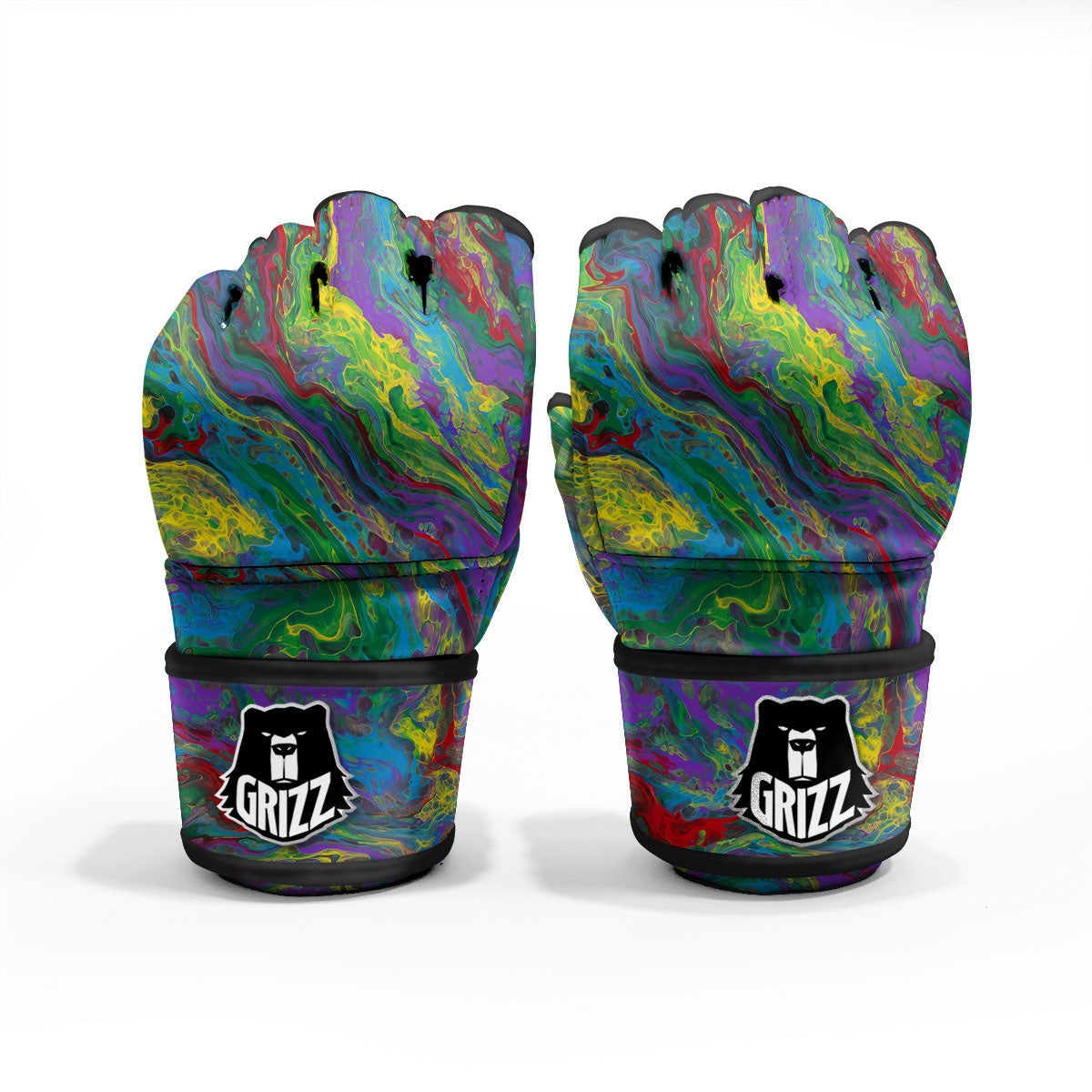 Psychedelic Abstract Print MMA Gloves-grizzshop