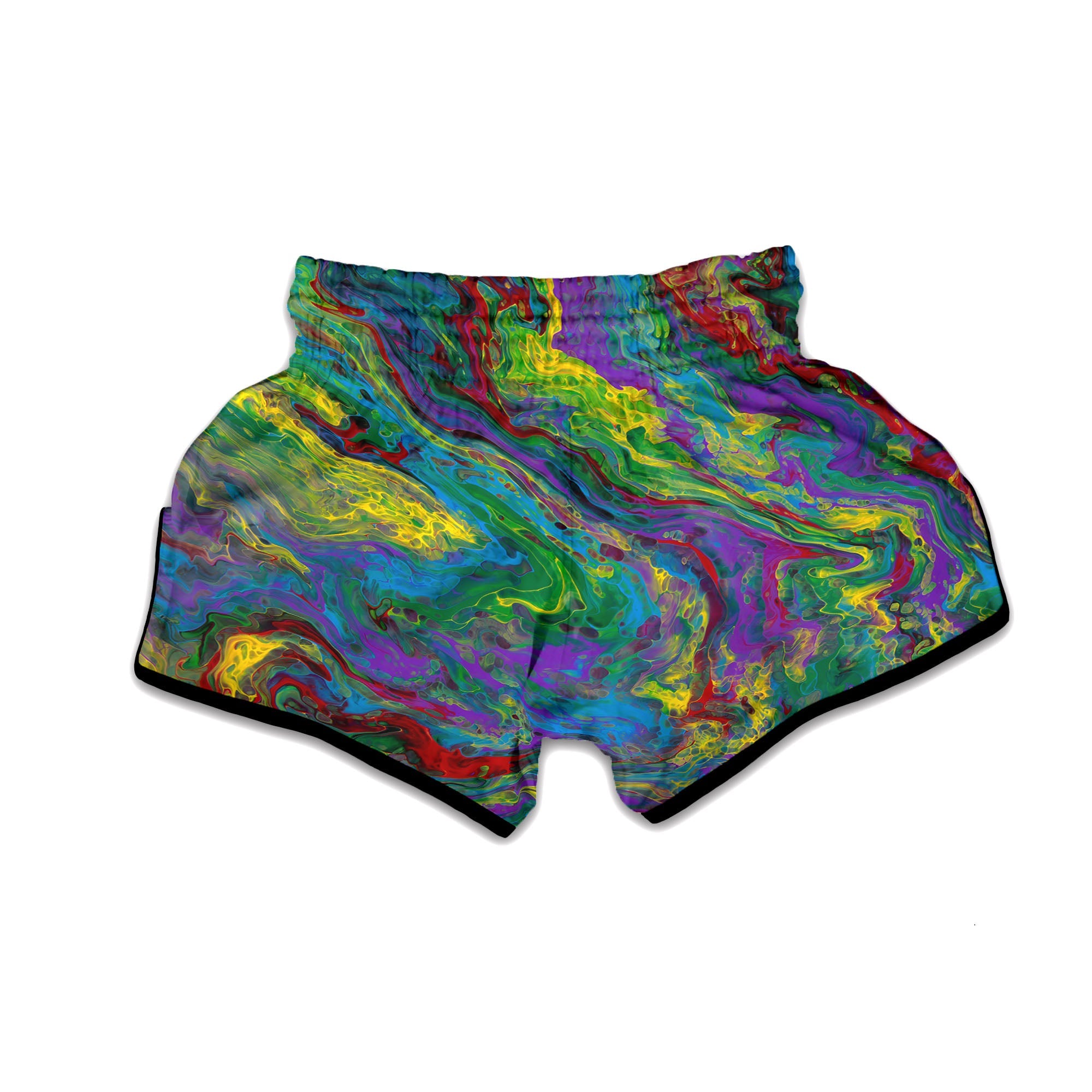Psychedelic Abstract Print Muay Thai Boxing Shorts-grizzshop