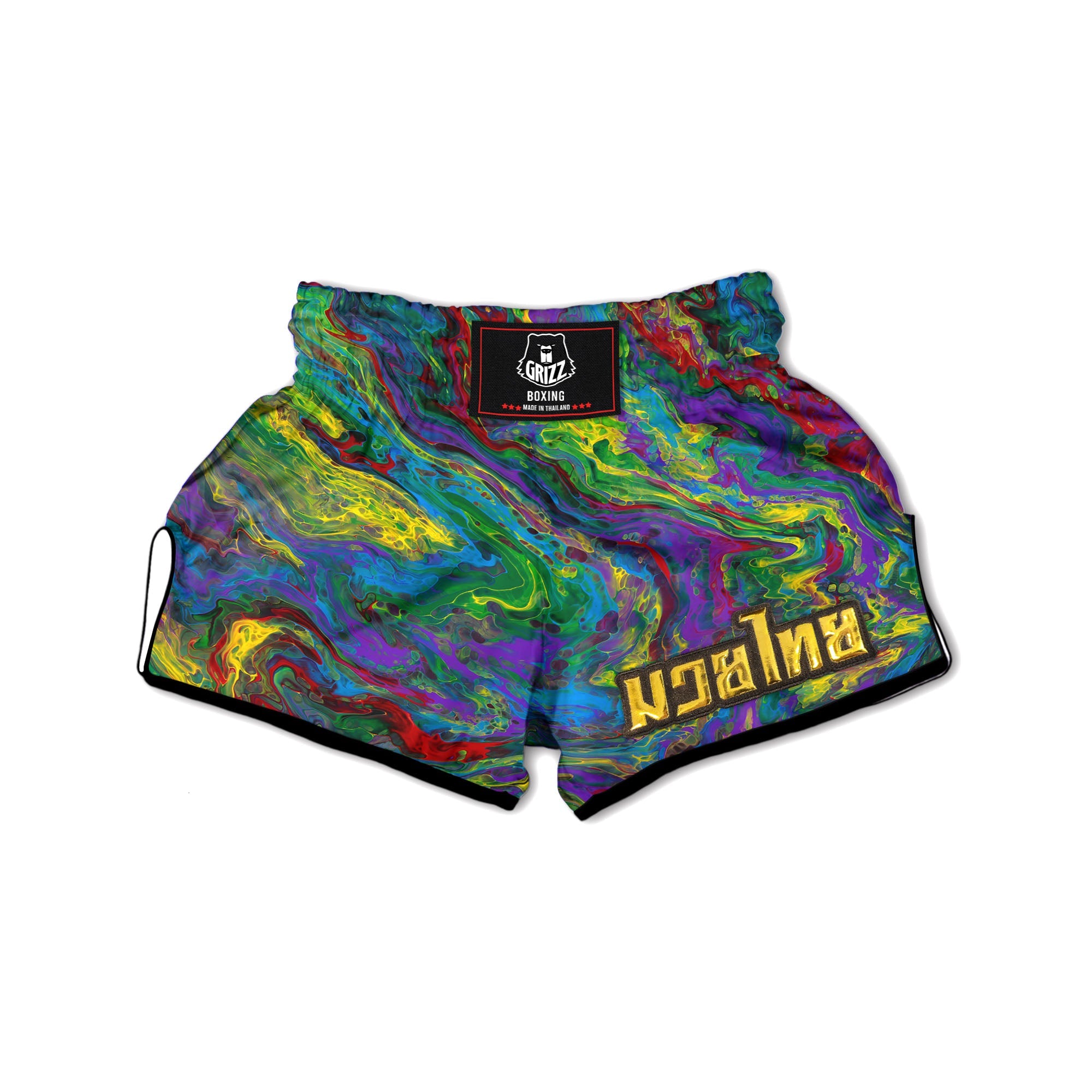 Psychedelic Abstract Print Muay Thai Boxing Shorts-grizzshop