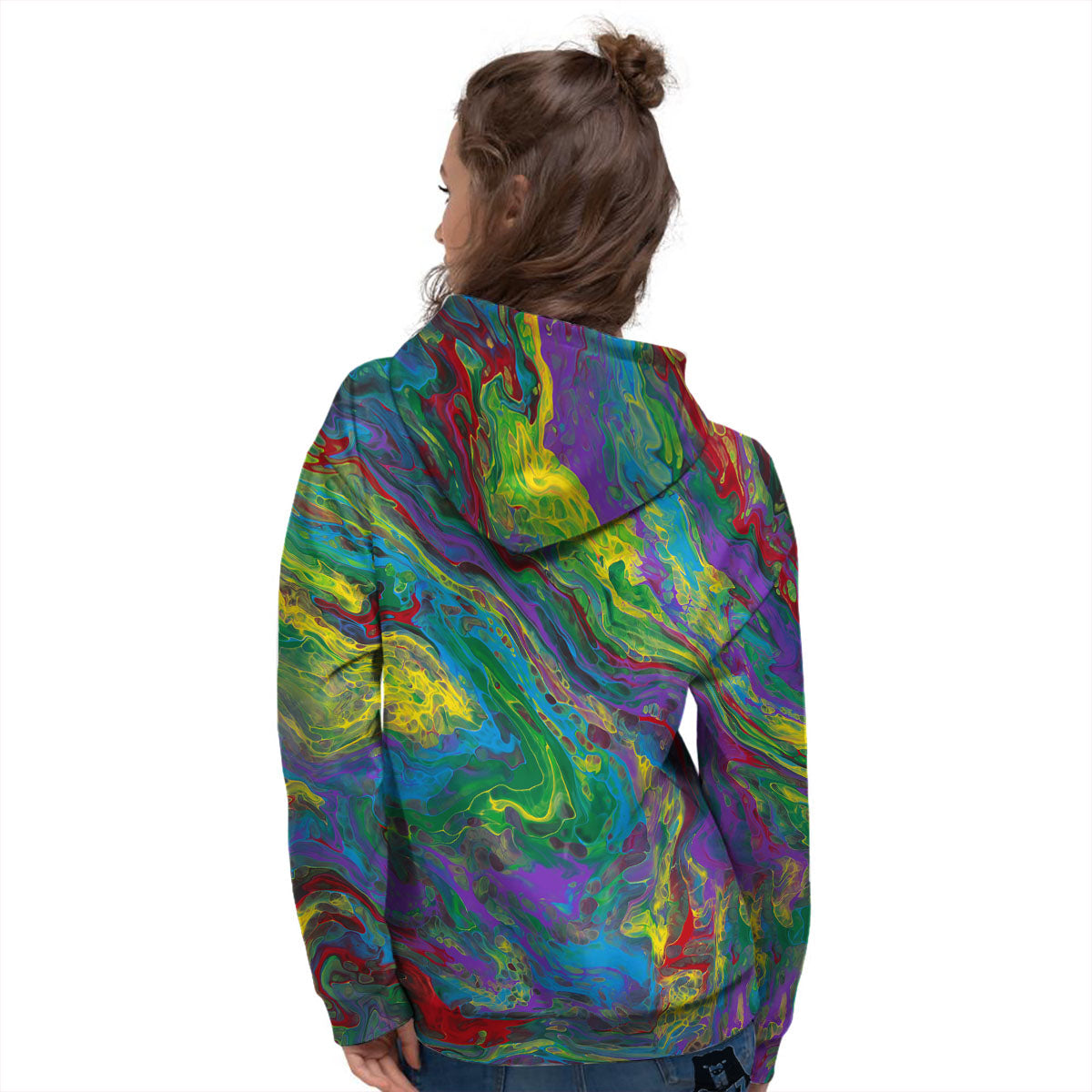 Psychedelic Abstract Print Women's Hoodie-grizzshop