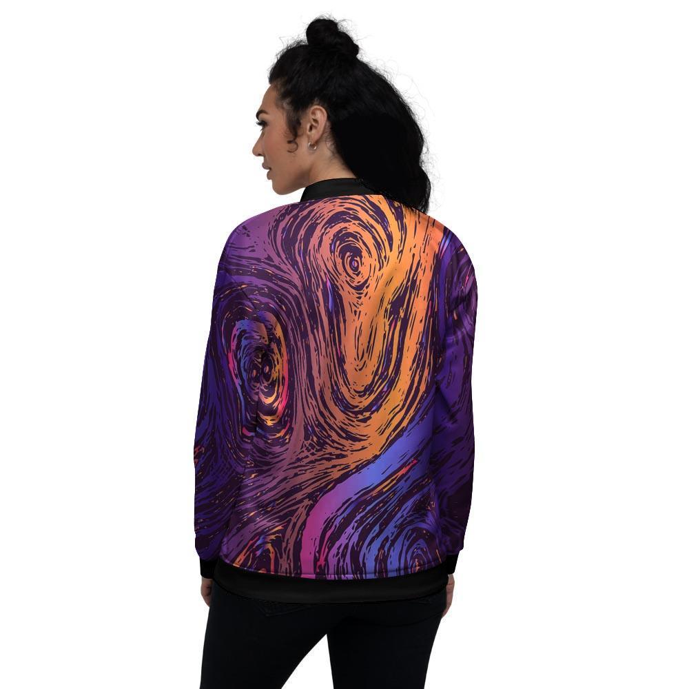 Psychedelic Abstract Women's Bomber Jacket-grizzshop