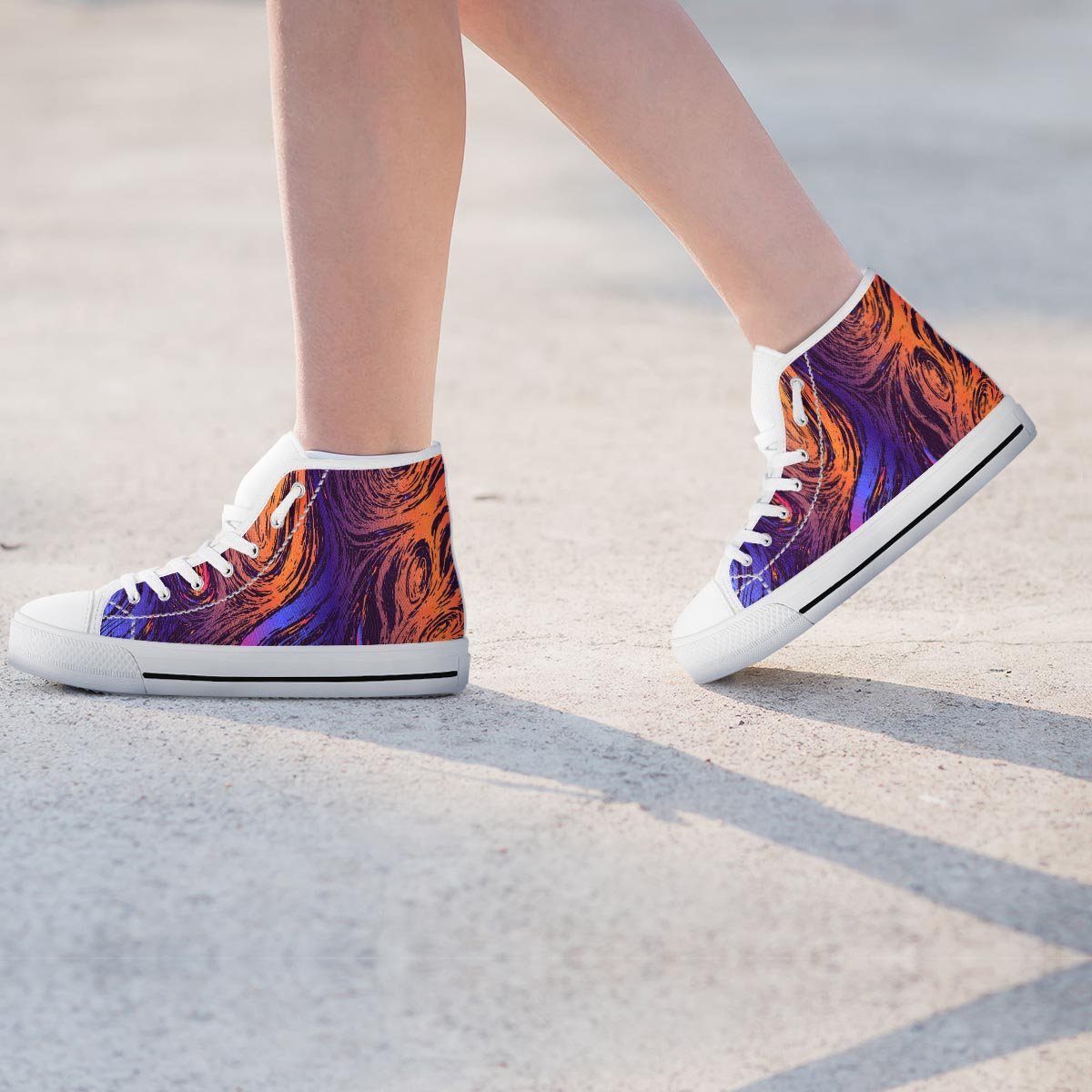 Psychedelic Abstract Women's High Top Shoes-grizzshop