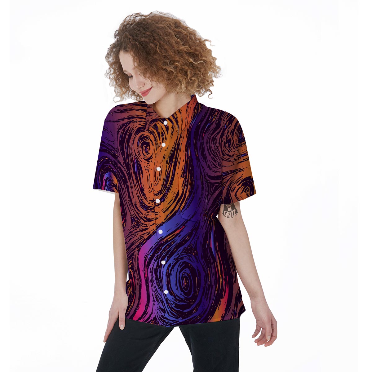 Psychedelic Abstract Women's Short Sleeve Shirts-grizzshop