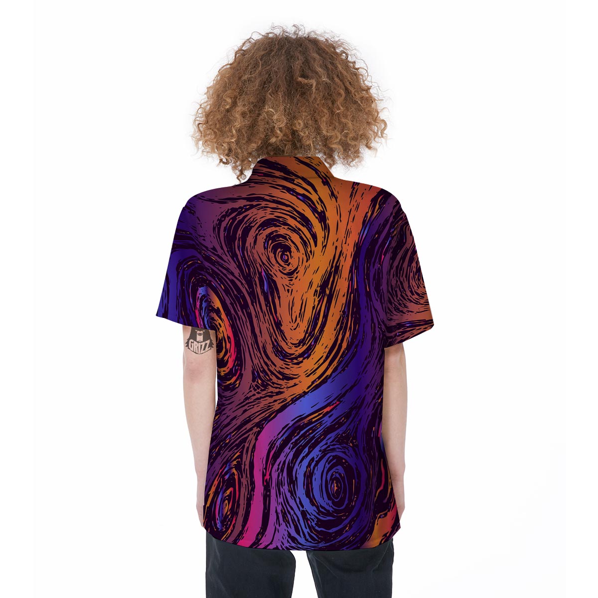 Psychedelic Abstract Women's Short Sleeve Shirts-grizzshop