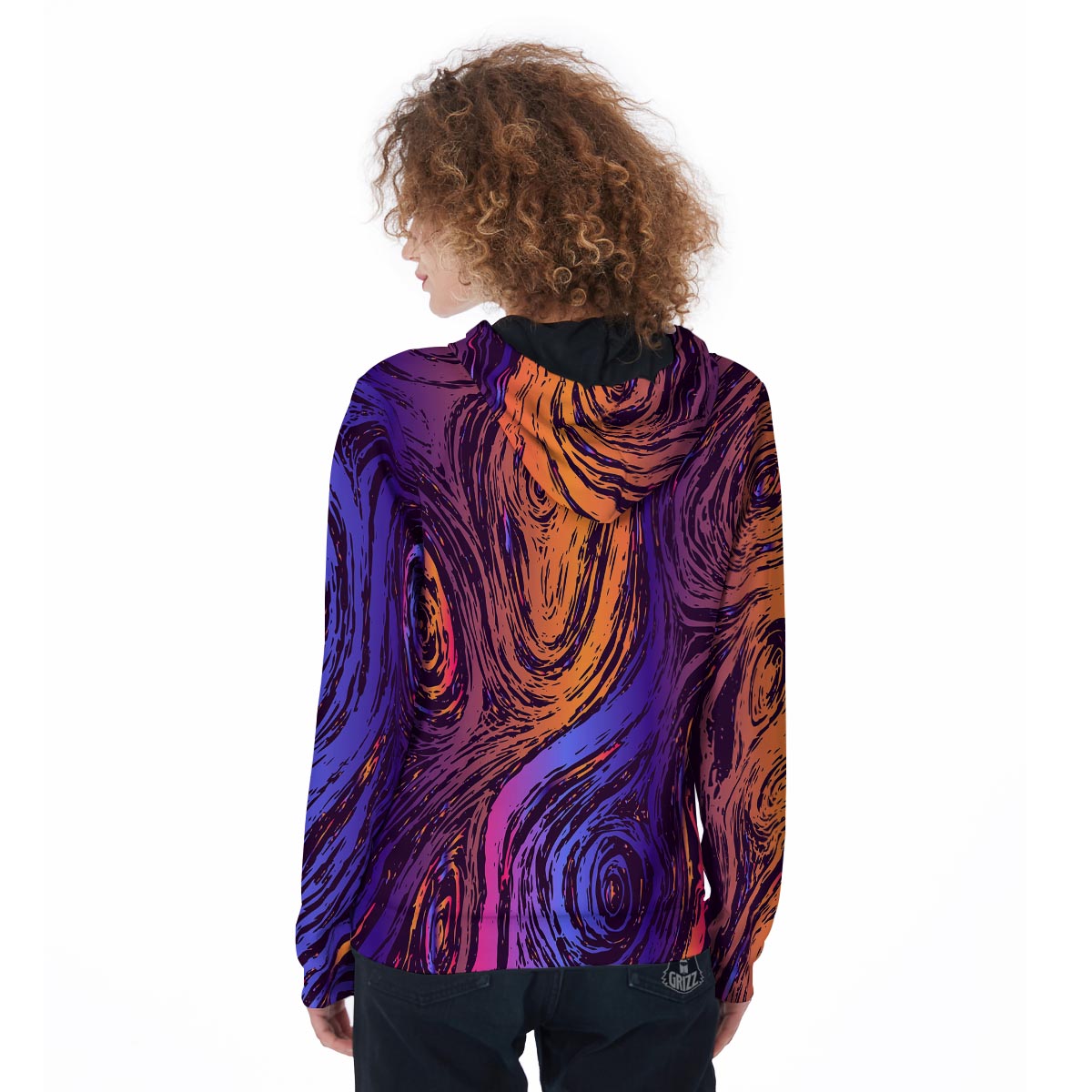Psychedelic Abstract Women's Zip Up Hoodie-grizzshop