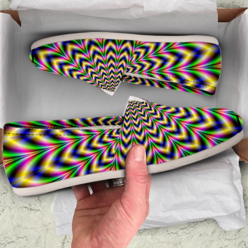 Psychedelic Blue Optical illusion Canvas Shoes-grizzshop