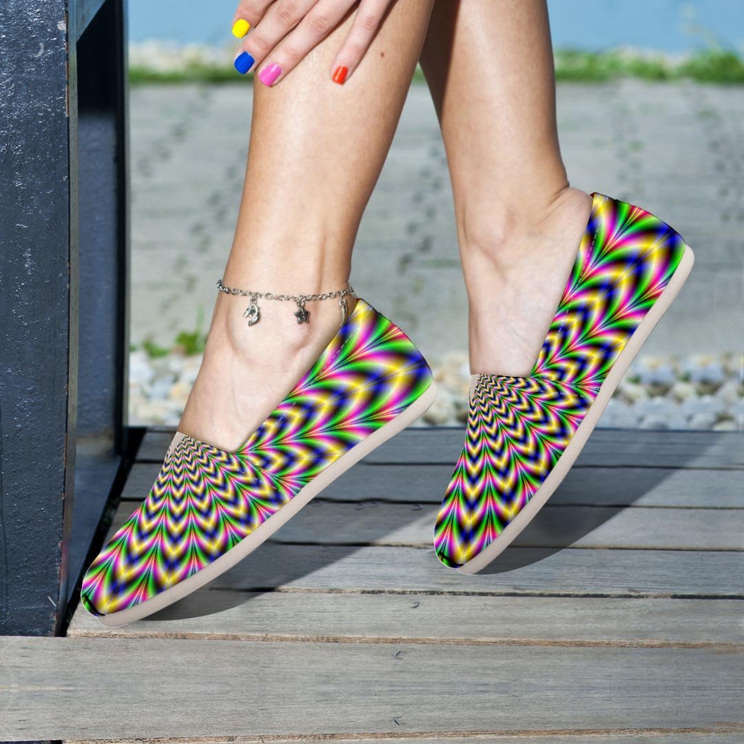 Psychedelic Blue Optical illusion Canvas Shoes-grizzshop