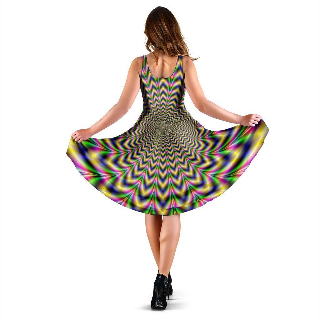 Psychedelic Blue Optical illusion Dress-grizzshop