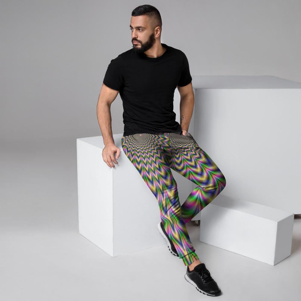 Psychedelic Blue Optical illusion Men's Joggers-grizzshop