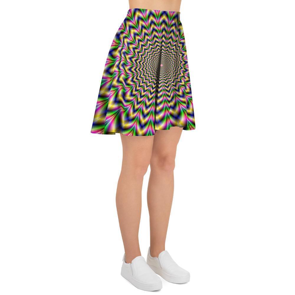 Psychedelic Blue Optical illusion Women's Skirt-grizzshop