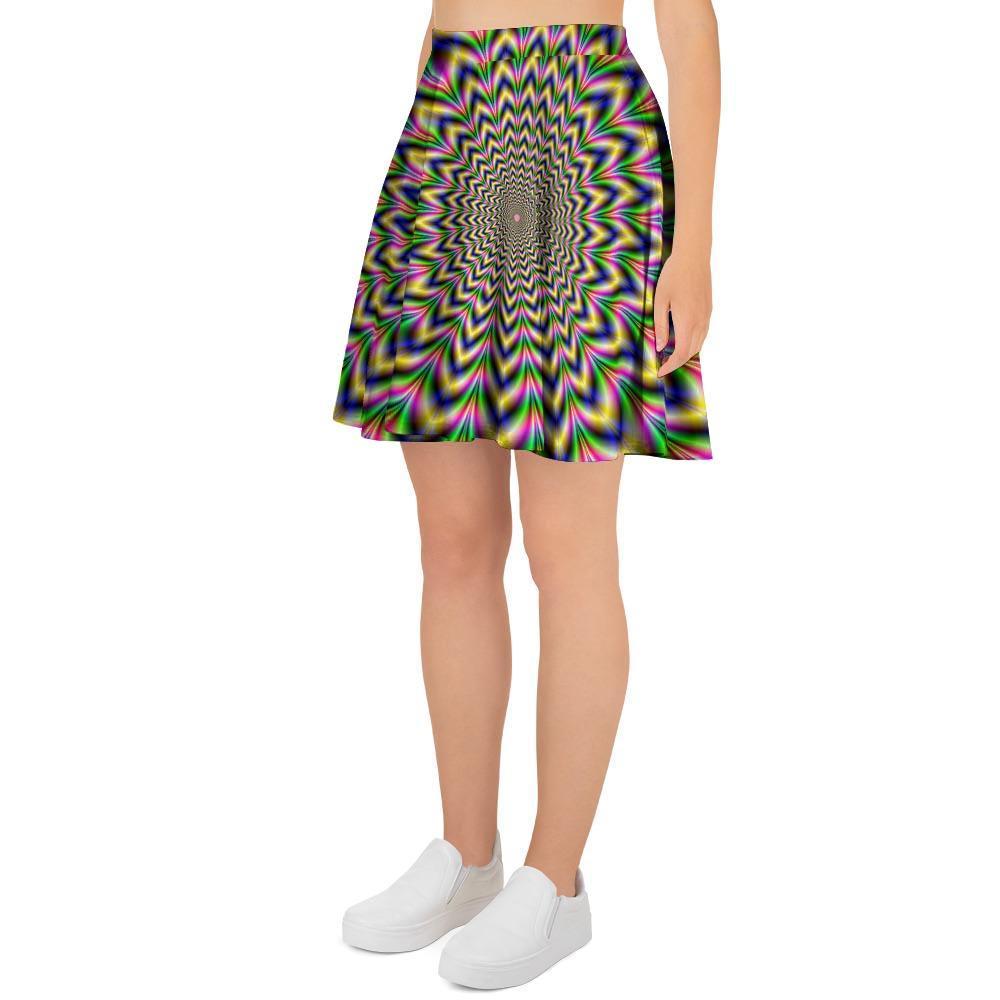 Psychedelic Blue Optical illusion Women's Skirt-grizzshop