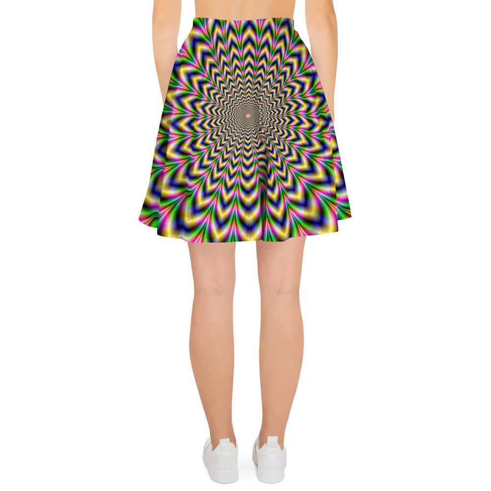Psychedelic Blue Optical illusion Women's Skirt-grizzshop