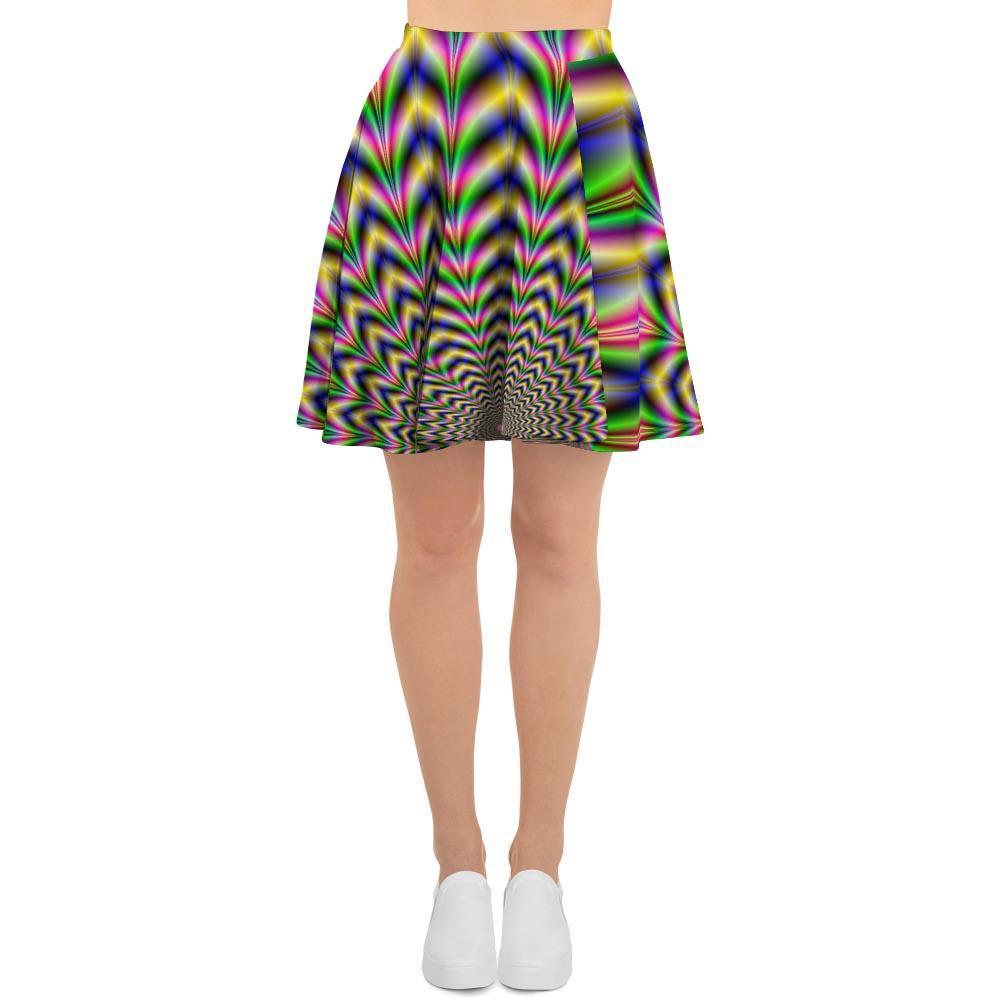 Psychedelic Blue Optical illusion Women's Skirt-grizzshop