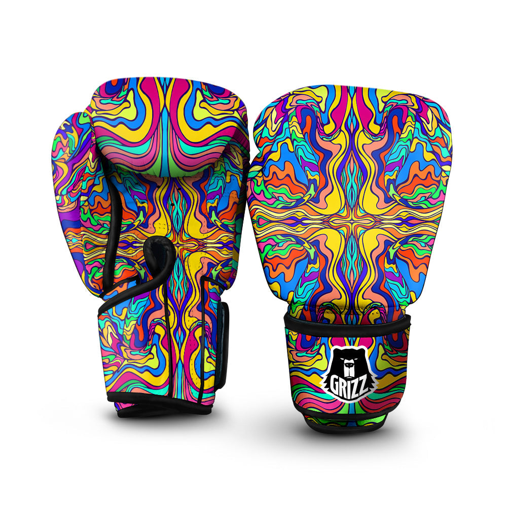 Psychedelic Colorful Fractal Mirror Print Boxing Gloves-grizzshop