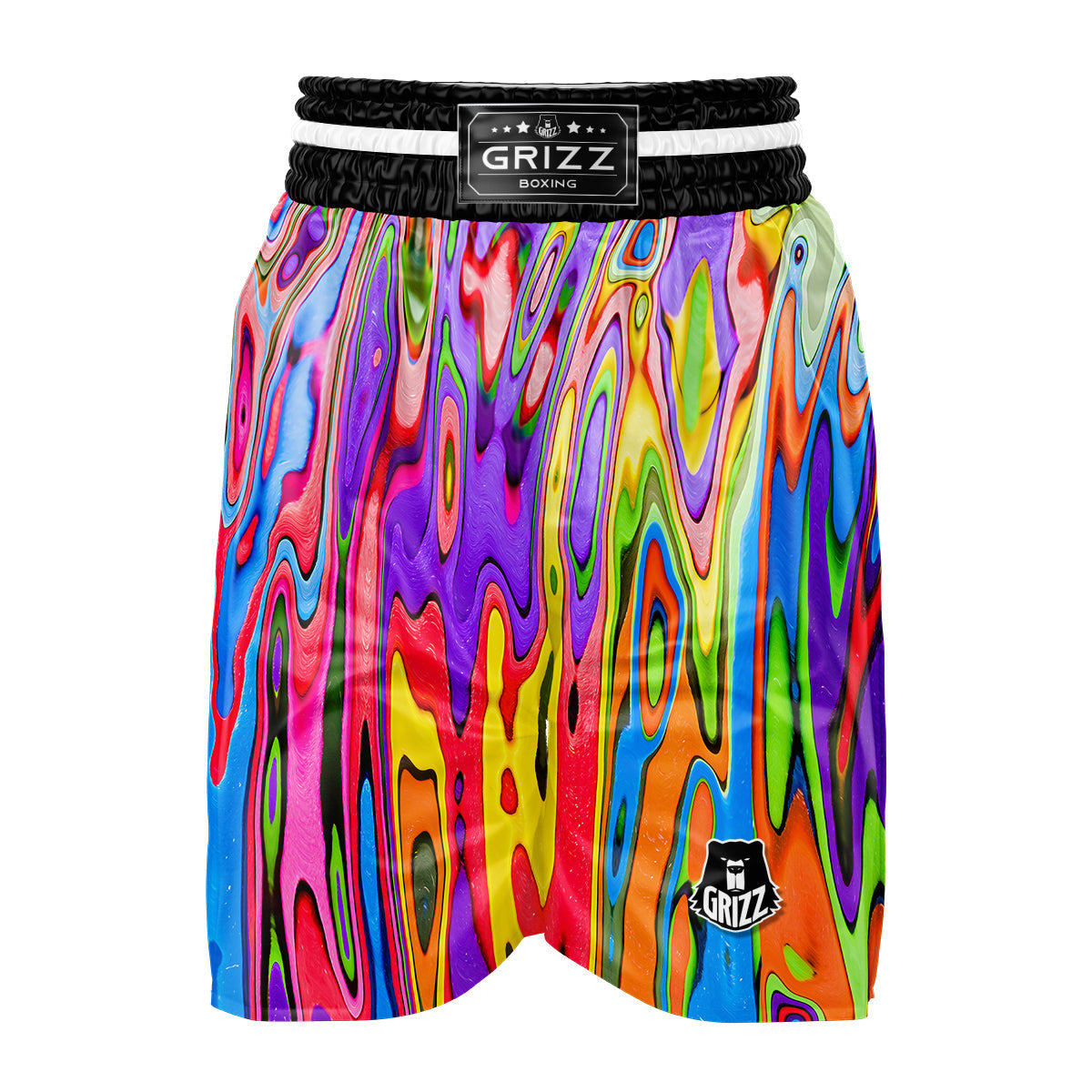 Psychedelic Colorful Print Boxing Shorts-grizzshop