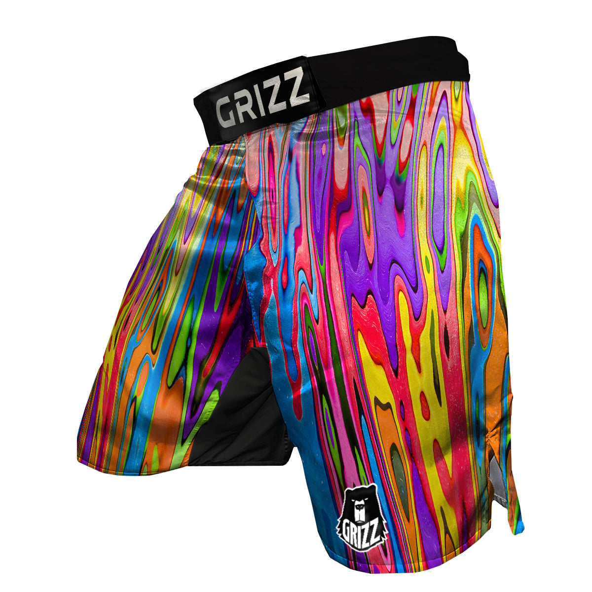 Psychedelic Colorful Print MMA Shorts-grizzshop