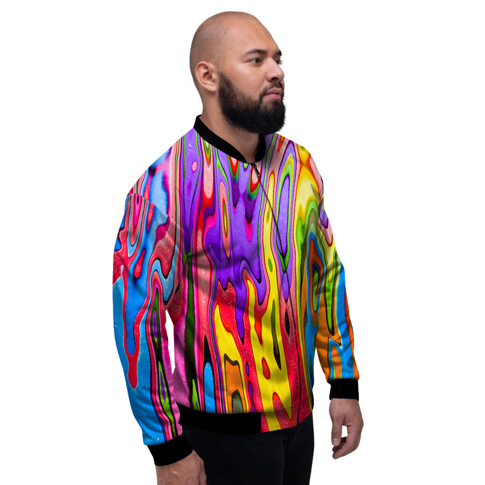 Psychedelic Colorful Print Men's Bomber Jacket-grizzshop