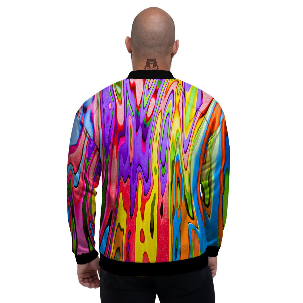 Psychedelic Colorful Print Men's Bomber Jacket-grizzshop