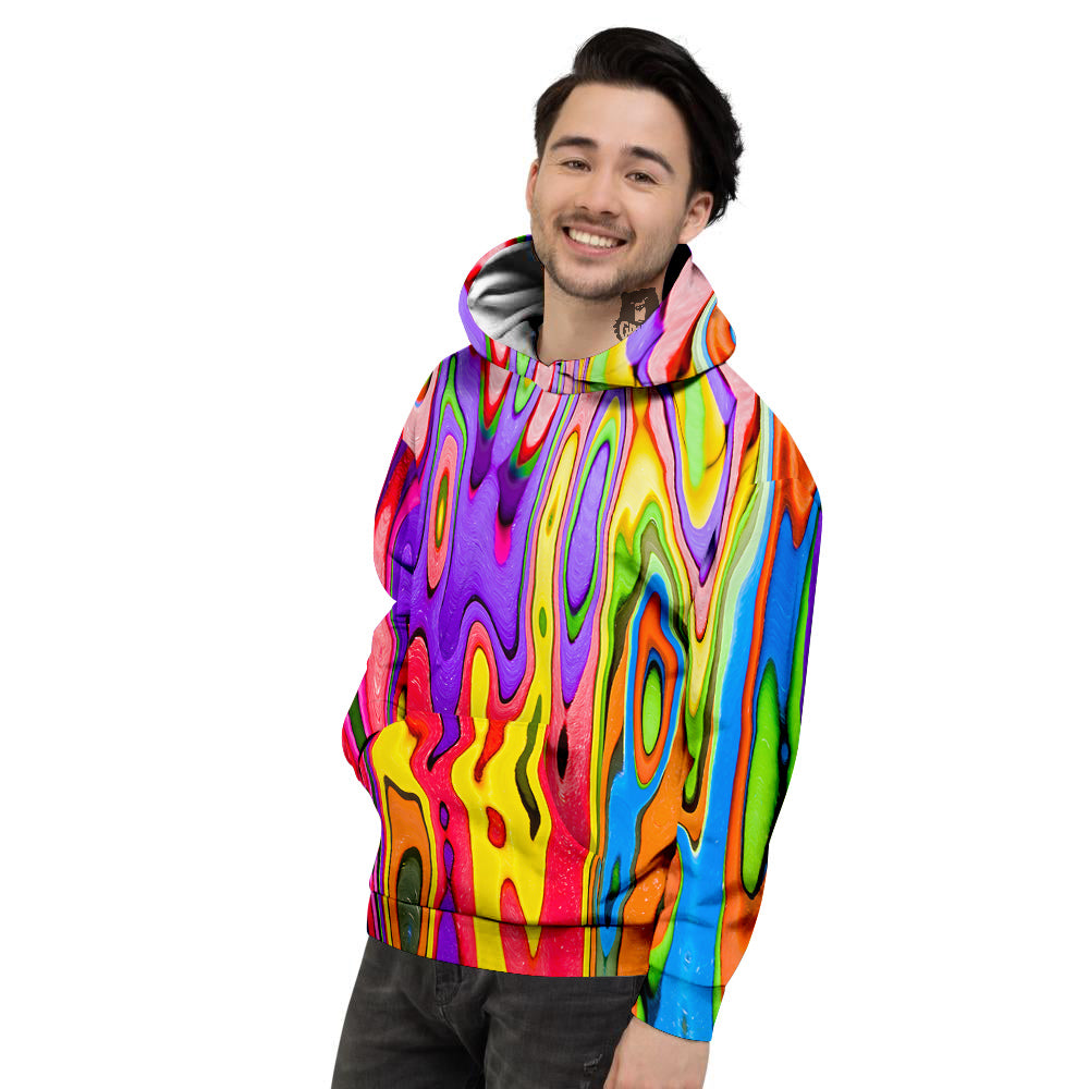 Psychedelic Colorful Print Men's Hoodie-grizzshop