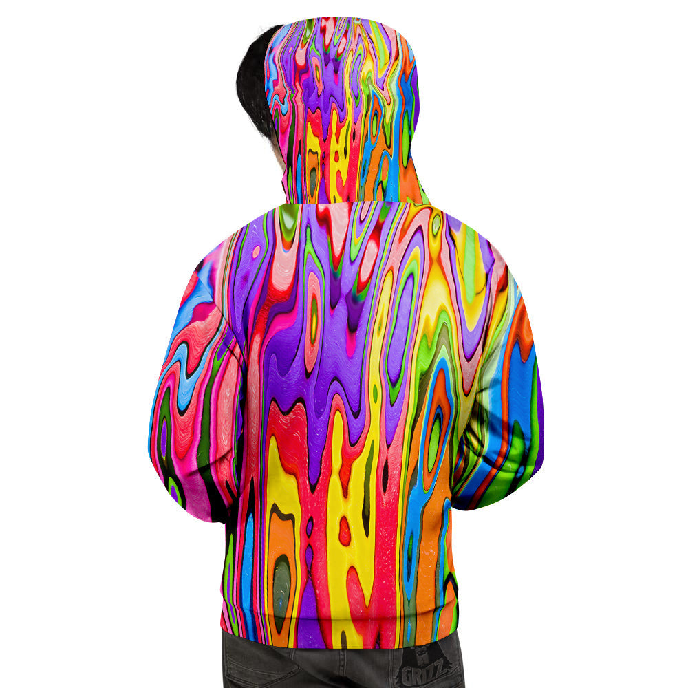 Psychedelic Colorful Print Men's Hoodie-grizzshop