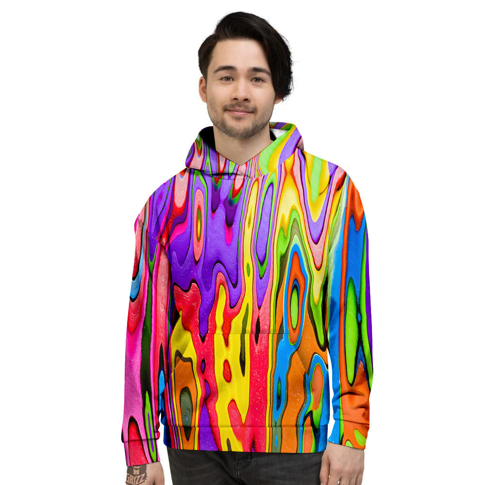 Psychedelic Colorful Print Men's Hoodie-grizzshop