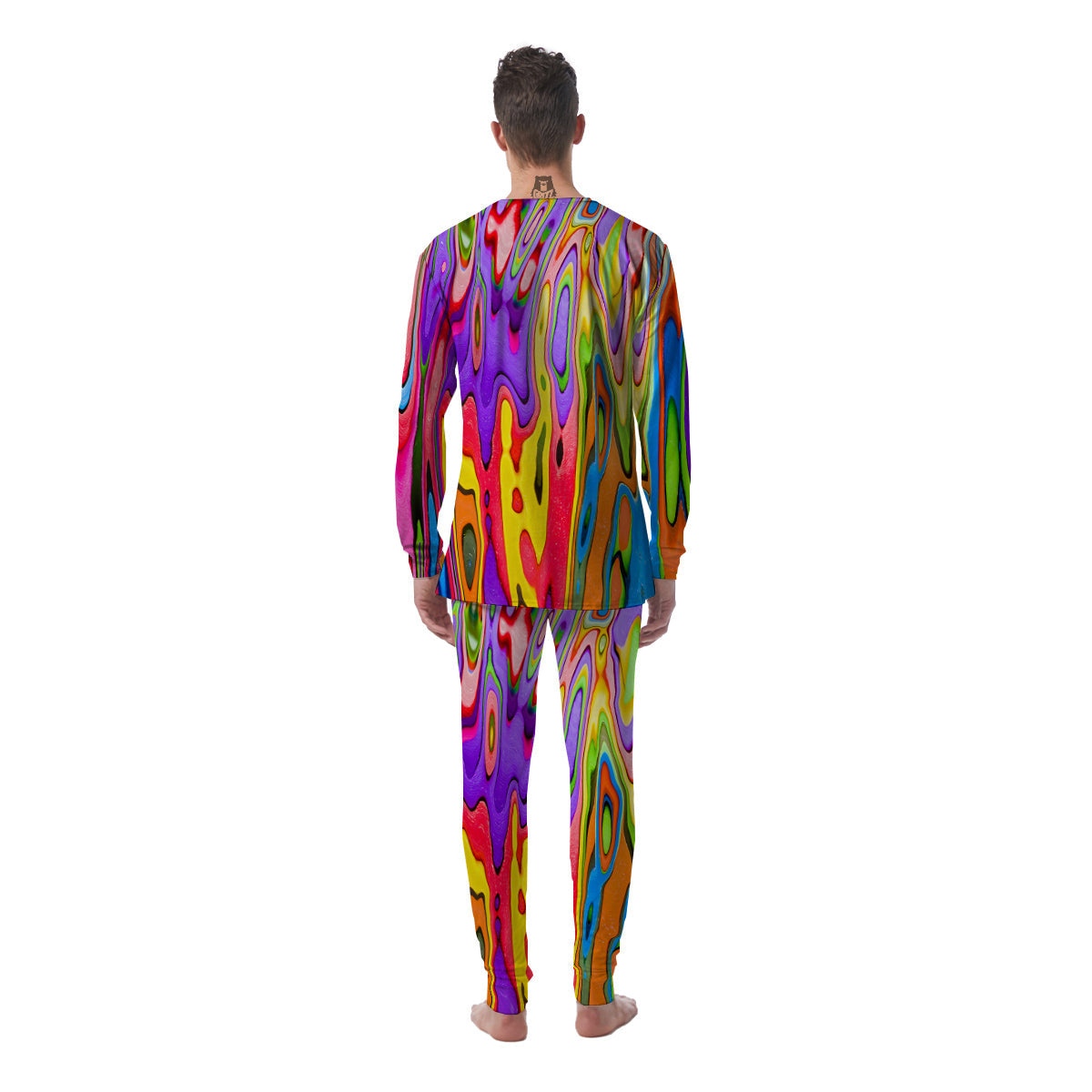 Psychedelic Colorful Print Men's Pajamas-grizzshop