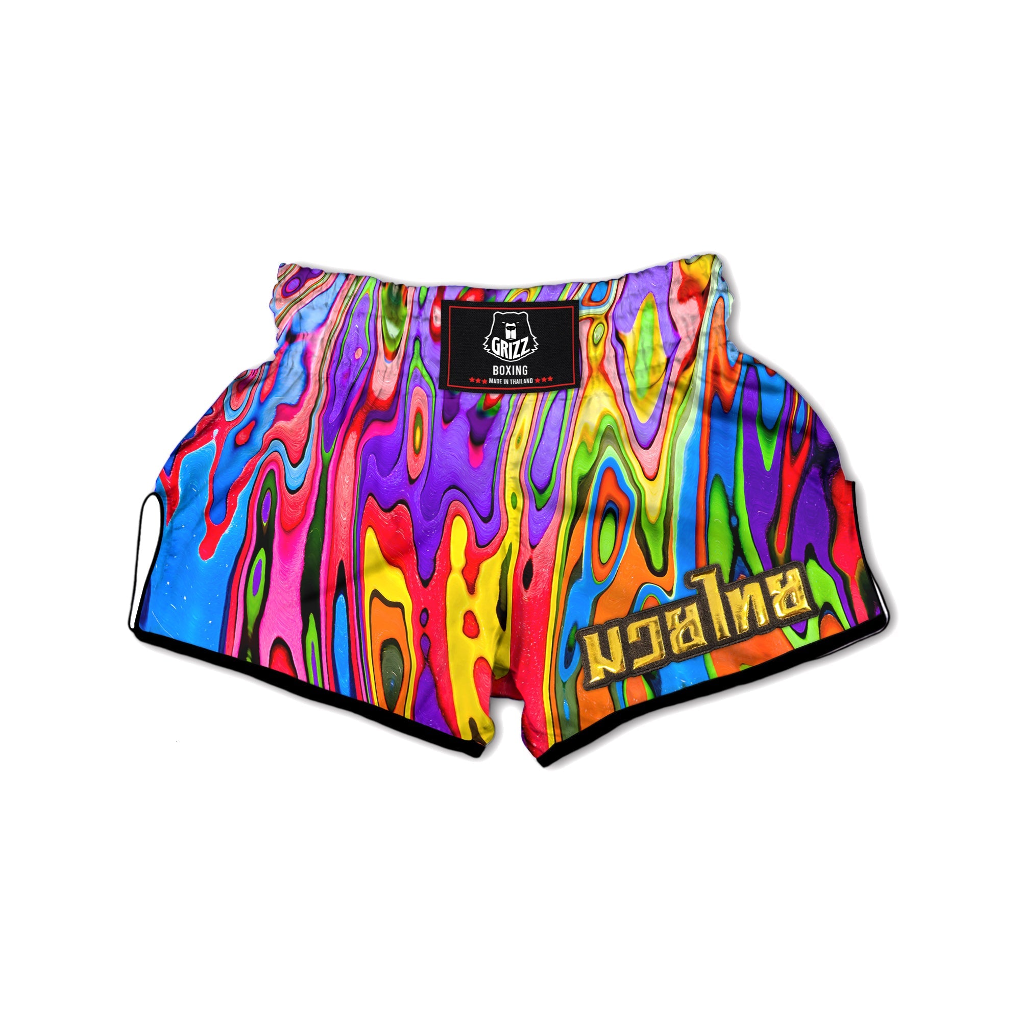 Psychedelic Colorful Print Muay Thai Boxing Shorts-grizzshop