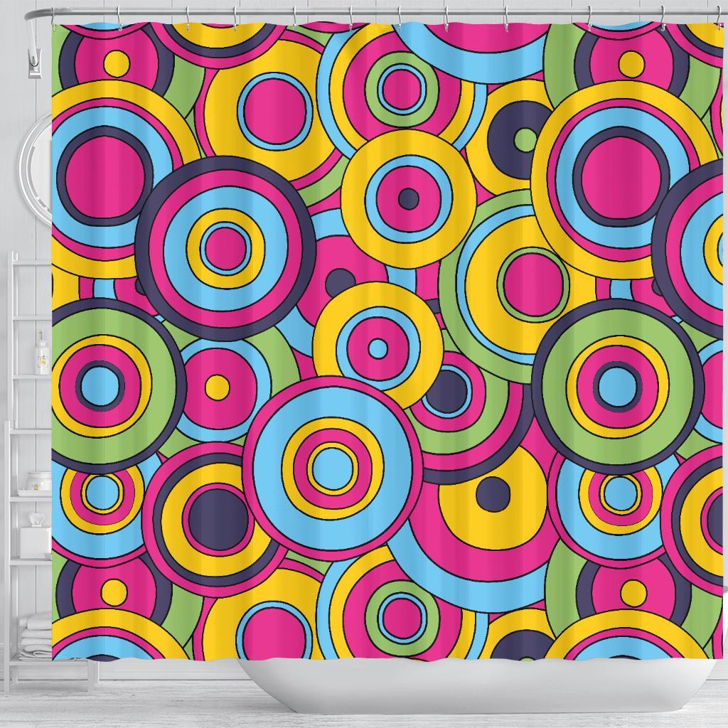 Psychedelic Colorful Print Pattern Bathroom Shower Curtain-grizzshop